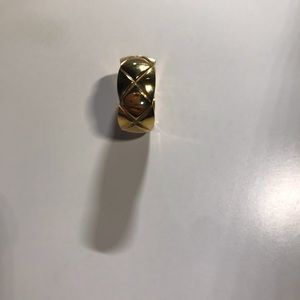 Gold tone statement ring size 7 Coco Chanel Style